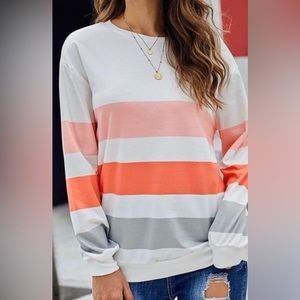 NWT! Sara Pastel Stripe Pullover (XL-Fits like a Large)